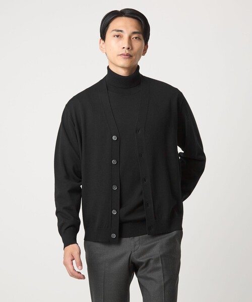 green label relaxing（グリーンレーベルリラクシング）の「Super 120’s ハイゲージ タートルネック ニット（ニット/セーター・メンズ・グレー/ブラック/ダークブラウン/パープル・S/M/L/XL）」の9枚目の写真