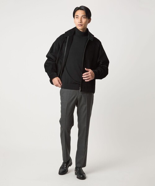 green label relaxing（グリーンレーベルリラクシング）の「Super 120’s ハイゲージ タートルネック ニット（ニット/セーター・メンズ・グレー/ブラック/ダークブラウン/パープル・S/M/L/XL）」の12枚目の写真