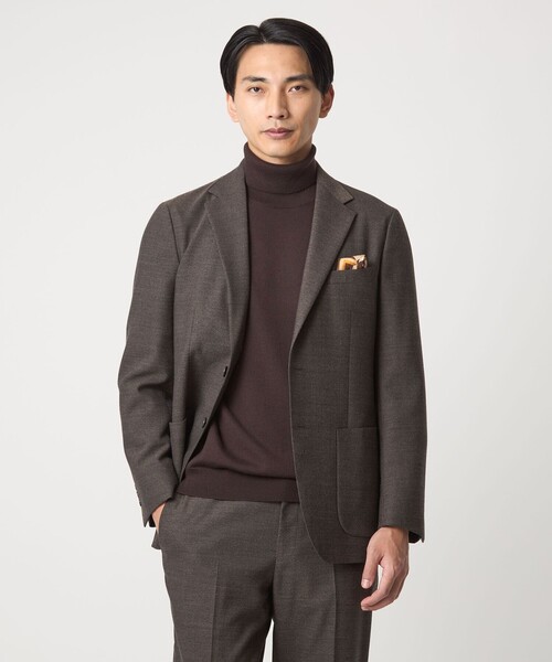 green label relaxing（グリーンレーベルリラクシング）の「Super 120’s ハイゲージ タートルネック ニット（ニット/セーター・メンズ・グレー/ブラック/ダークブラウン/パープル・S/M/L/XL）」の17枚目の写真