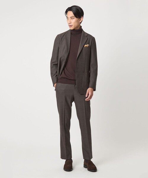 green label relaxing（グリーンレーベルリラクシング）の「Super 120’s ハイゲージ タートルネック ニット（ニット/セーター・メンズ・グレー/ブラック/ダークブラウン/パープル・S/M/L/XL）」の18枚目の写真