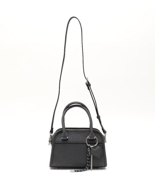 DEVICE（デバイス）の「【DEVICE GAL】Heart Tease 3連チャーム付き ヴィンテージライク 2way ラウンドミニボストンバッグ（ボストンバッグ・レディース・シルバー/ブラック/ダークブラウン・FREE）」の16枚目の写真