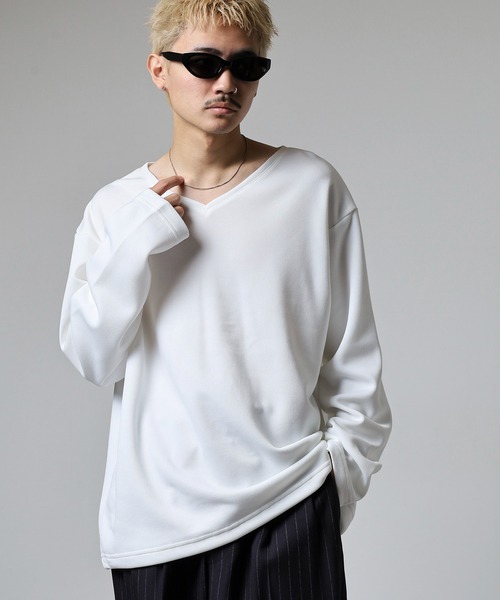 revertical（リバーティカル）の「裾ドローコード付きVネックT（Tシャツ/カットソー・メンズ・チャコール/ブラック/ブルー/ホワイト/ネイビー・L/M）」の2枚目の写真