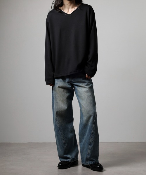 revertical（リバーティカル）の「裾ドローコード付きVネックT（Tシャツ/カットソー・メンズ・チャコール/ブラック/ブルー/ホワイト/ネイビー・L/M）」の13枚目の写真