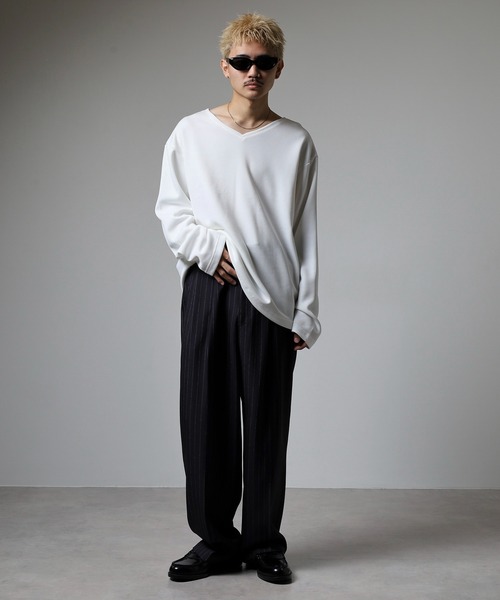 revertical（リバーティカル）の「裾ドローコード付きVネックT（Tシャツ/カットソー・メンズ・チャコール/ブラック/ブルー/ホワイト/ネイビー・L/M）」の9枚目の写真