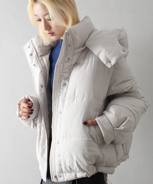 SpRay（スプレイ）の「フード取り外しエコダウン（ダウンジャケット/コート・レディース・オフホワイト/ブラック・FREE）」の13枚目の写真