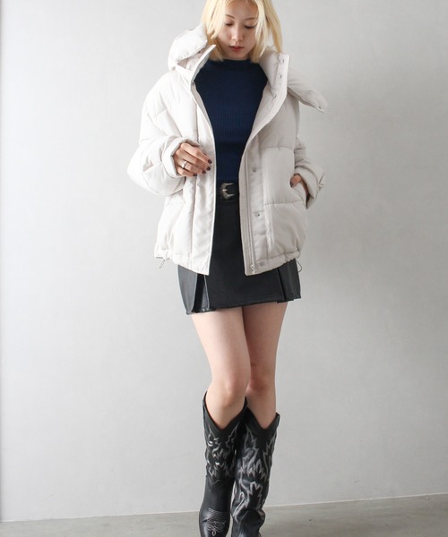 SpRay（スプレイ）の「フード取り外しエコダウン（ダウンジャケット/コート・レディース・オフホワイト/ブラック・FREE）」の20枚目の写真