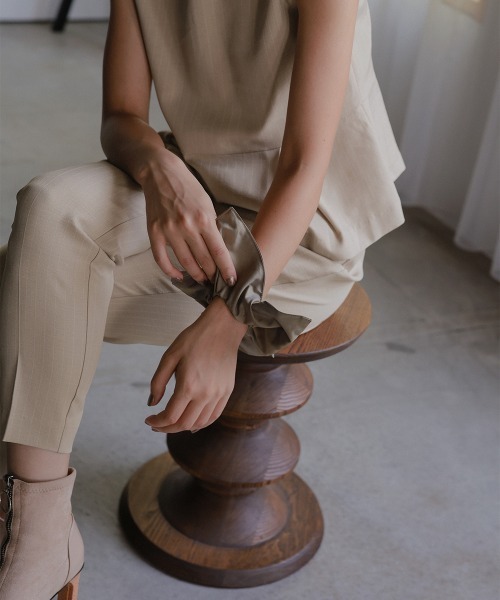 Callarus（カラルス）の「〔Callarus〕ファスナー付きスクエアシュシュ（シュシュ・レディース・ブラック/ベージュ・FREE）」の18枚目の写真