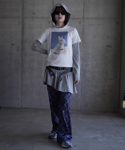 G.V.G.V.（ジーヴィージーヴィー）の「SKY BLUE IN RABBIT TEE（Tシャツ/カットソー・レディース・ホワイト・M/S）」の14枚目の写真