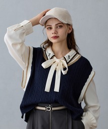 NICOLE CLUB | ケーブル編みチルデンベスト(ベスト)