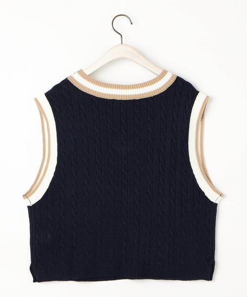 NICOLE CLUB（ニコル クラブ）の「ケーブル編みチルデンベスト（ベスト
