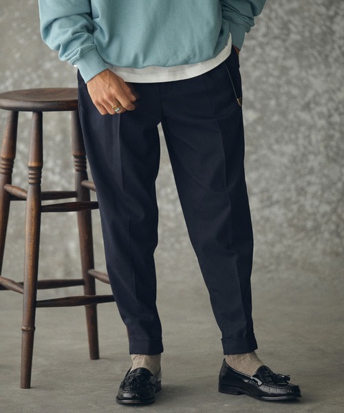 THEOREM(セオレム)の「mp14225- Turn up TR Tapered Pants テーパードスラックス パンツ(TRM25-P021A)(スラックス・メンズ・グレー/ブラック系その他/ネイビー・S/M/L/XL)」の3枚目の写真