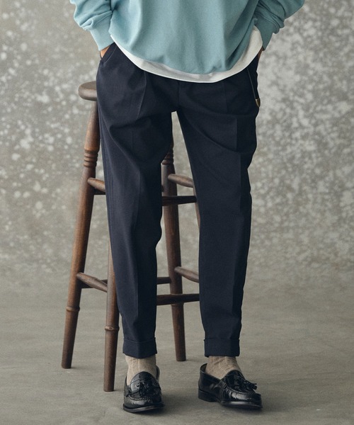 THEOREM(セオレム)の「mp14225- Turn up TR Tapered Pants テーパードスラックス パンツ(TRM25-P021A)(スラックス・メンズ・グレー/ブラック系その他/ネイビー・S/M/L/XL)」の4枚目の写真