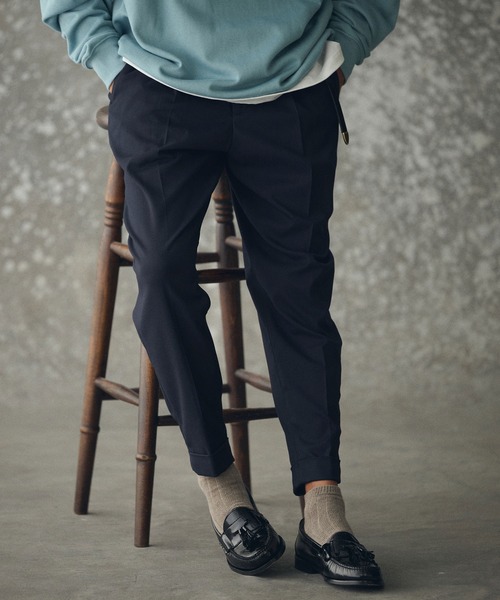 THEOREM(セオレム)の「mp14225- Turn up TR Tapered Pants テーパードスラックス パンツ(TRM25-P021A)(スラックス・メンズ・グレー/ブラック系その他/ネイビー・S/M/L/XL)」の5枚目の写真