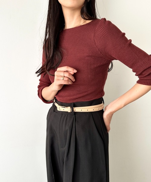 LOVALOT（ラバロット）の「フェイクレザーシンプル細ベルト（ベルト・レディース・ブラック/ダークブラウン/パープル/ベージュ・FREE）」の15枚目の写真