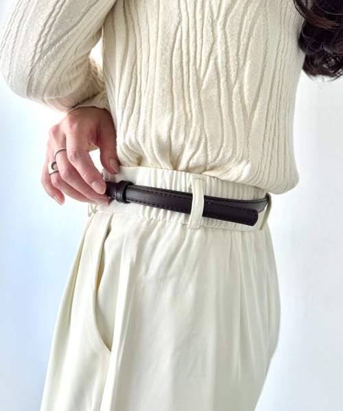 LOVALOT（ラバロット）の「フェイクレザーシンプル細ベルト（ベルト・レディース・ブラック/ダークブラウン/パープル/ベージュ・FREE）」の11枚目の写真