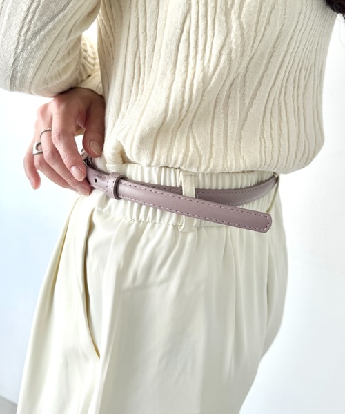 LOVALOT（ラバロット）の「フェイクレザーシンプル細ベルト（ベルト・レディース・ブラック/ダークブラウン/パープル/ベージュ・FREE）」の18枚目の写真