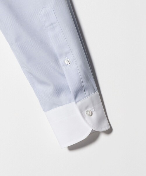 UNITED ARROWS(ユナイテッドアローズ)の「イージーケア AG グレンプレイド セミワイド クレリックカラーシャツ 抗菌防臭(ビジネスシャツ・メンズ・ライトグレー・41cm/38cm/39cm/40cm)」の5枚目の写真