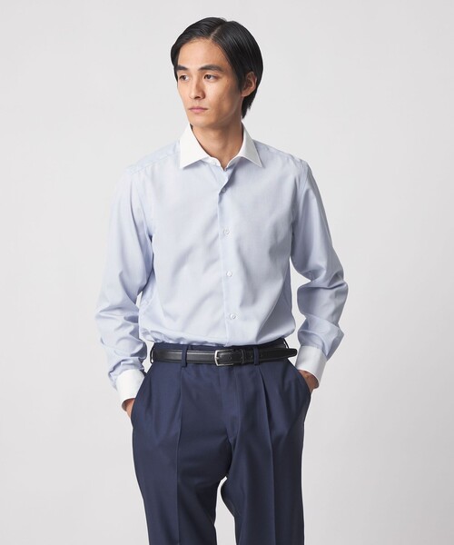 UNITED ARROWS(ユナイテッドアローズ)の「イージーケア AG グレンプレイド セミワイド クレリックカラーシャツ 抗菌防臭(ビジネスシャツ・メンズ・ライトグレー・41cm/38cm/39cm/40cm)」の11枚目の写真