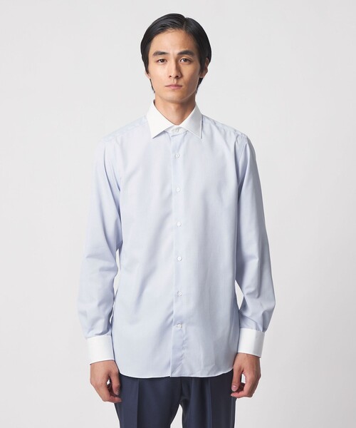 UNITED ARROWS(ユナイテッドアローズ)の「イージーケア AG グレンプレイド セミワイド クレリックカラーシャツ 抗菌防臭(ビジネスシャツ・メンズ・ライトグレー・41cm/38cm/39cm/40cm)」の14枚目の写真