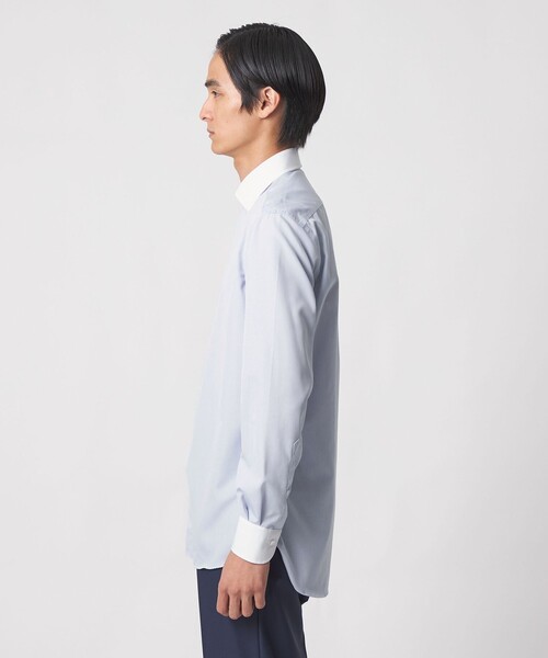 UNITED ARROWS(ユナイテッドアローズ)の「イージーケア AG グレンプレイド セミワイド クレリックカラーシャツ 抗菌防臭(ビジネスシャツ・メンズ・ライトグレー・41cm/38cm/39cm/40cm)」の15枚目の写真