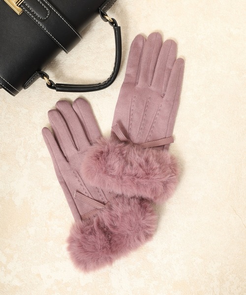 FUNALIVE（ファンアライブ）の「カラフルリボンシャムード手袋（手袋・レディース・サックスブルー/カーキ/ワイン/ブラック/マスタード/オレンジ/モカ/マジェンタ/グレー/ピンク/ブラウン/パープル/ベージュ・FREE）」の8枚目の写真