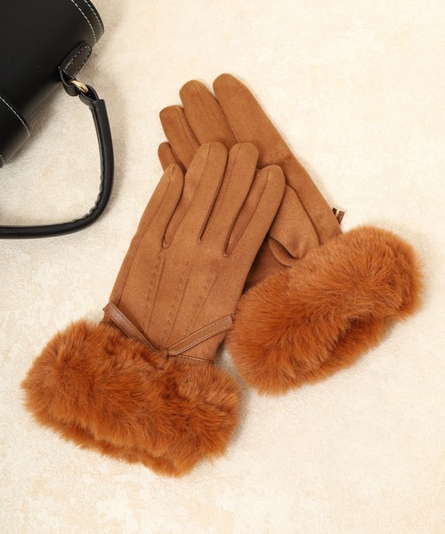 FUNALIVE（ファンアライブ）の「カラフルリボンシャムード手袋（手袋・レディース・サックスブルー/カーキ/ワイン/ブラック/マスタード/オレンジ/モカ/マジェンタ/グレー/ピンク/ブラウン/パープル/ベージュ・FREE）」の3枚目の写真