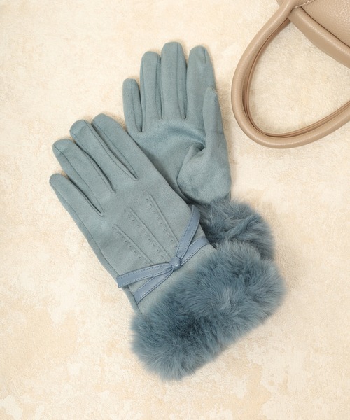 FUNALIVE（ファンアライブ）の「カラフルリボンシャムード手袋（手袋・レディース・サックスブルー/カーキ/ワイン/ブラック/マスタード/オレンジ/モカ/マジェンタ/グレー/ピンク/ブラウン/パープル/ベージュ・FREE）」の7枚目の写真