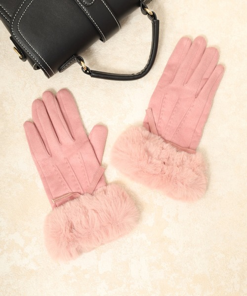 FUNALIVE（ファンアライブ）の「カラフルリボンシャムード手袋（手袋・レディース・サックスブルー/カーキ/ワイン/ブラック/マスタード/オレンジ/モカ/マジェンタ/グレー/ピンク/ブラウン/パープル/ベージュ・FREE）」の10枚目の写真