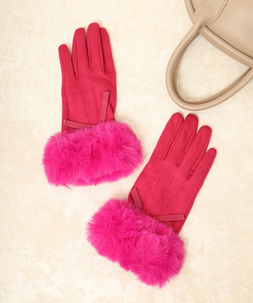 FUNALIVE（ファンアライブ）の「カラフルリボンシャムード手袋（手袋・レディース・サックスブルー/カーキ/ワイン/ブラック/マスタード/オレンジ/モカ/マジェンタ/グレー/ピンク/ブラウン/パープル/ベージュ・FREE）」の11枚目の写真