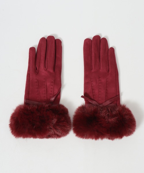 FUNALIVE（ファンアライブ）の「カラフルリボンシャムード手袋（手袋・レディース・サックスブルー/カーキ/ワイン/ブラック/マスタード/オレンジ/モカ/マジェンタ/グレー/ピンク/ブラウン/パープル/ベージュ・FREE）」の15枚目の写真