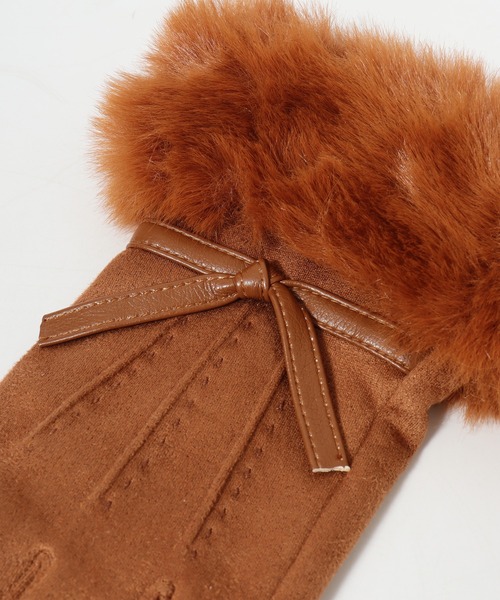 FUNALIVE（ファンアライブ）の「カラフルリボンシャムード手袋（手袋・レディース・サックスブルー/カーキ/ワイン/ブラック/マスタード/オレンジ/モカ/マジェンタ/グレー/ピンク/ブラウン/パープル/ベージュ・FREE）」の18枚目の写真