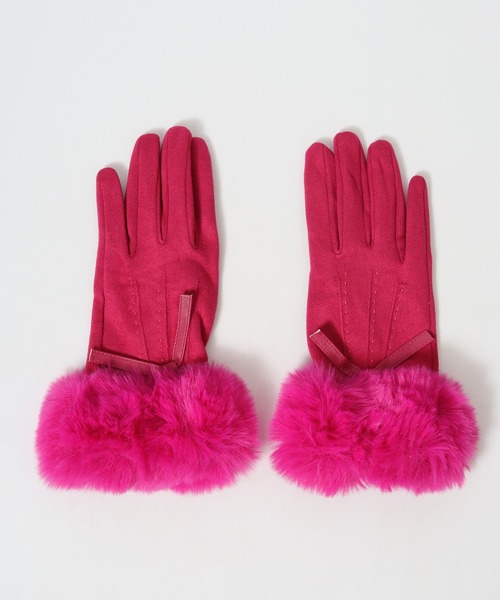 FUNALIVE（ファンアライブ）の「カラフルリボンシャムード手袋（手袋・レディース・サックスブルー/カーキ/ワイン/ブラック/マスタード/オレンジ/モカ/マジェンタ/グレー/ピンク/ブラウン/パープル/ベージュ・FREE）」の14枚目の写真