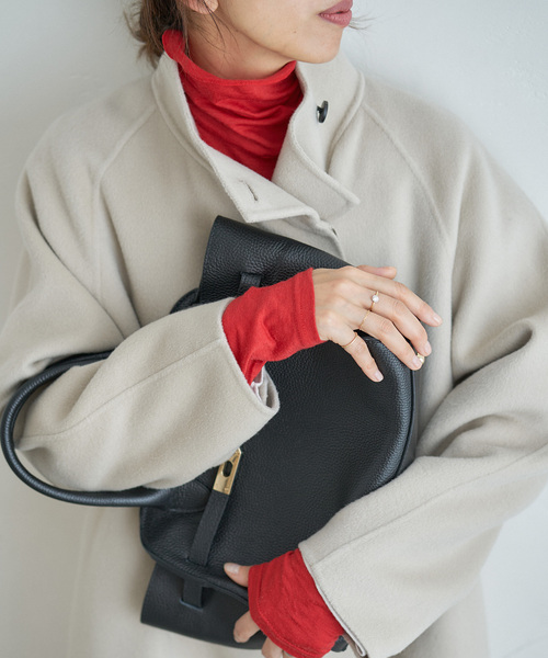 IENA（イエナ）の「《追加》Super120’s ウールタートルプルオーバー（Tシャツ/カットソー・レディース・ホワイト/チャコールグレー/レッド・FREE）」の3枚目の写真