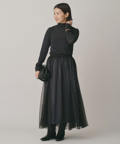 IENA（イエナ）の「《追加》Super120’s ウールタートルプルオーバー（Tシャツ/カットソー・レディース・ホワイト/チャコールグレー/レッド・FREE）」の4枚目の写真