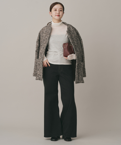 IENA（イエナ）の「《追加》Super120’s ウールタートルプルオーバー（Tシャツ/カットソー・レディース・ホワイト/チャコールグレー/レッド・FREE）」の5枚目の写真