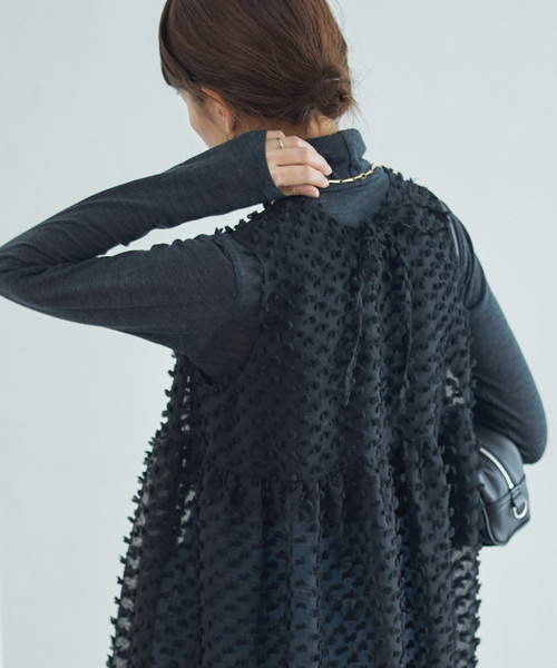 IENA（イエナ）の「《追加》Super120’s ウールタートルプルオーバー（Tシャツ/カットソー・レディース・ホワイト/チャコールグレー/レッド・FREE）」の7枚目の写真