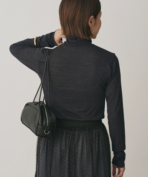 IENA（イエナ）の「《追加》Super120’s ウールタートルプルオーバー（Tシャツ/カットソー・レディース・ホワイト/チャコールグレー/レッド・FREE）」の11枚目の写真