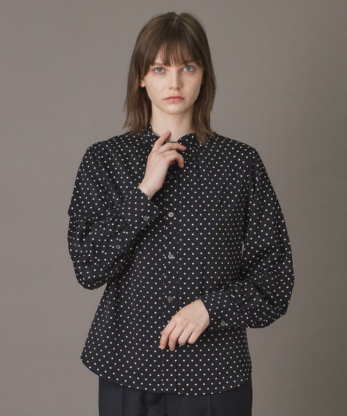 DRESSTERIOR(ドレステリア)の「ドットスタンドフリルネックブラウス(シャツ/ブラウス・レディース・ブラック系・34/36/38)」の9枚目の写真