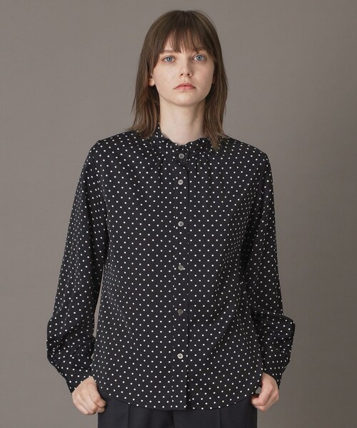 DRESSTERIOR(ドレステリア)の「ドットスタンドフリルネックブラウス(シャツ/ブラウス・レディース・ブラック系・34/36/38)」の8枚目の写真