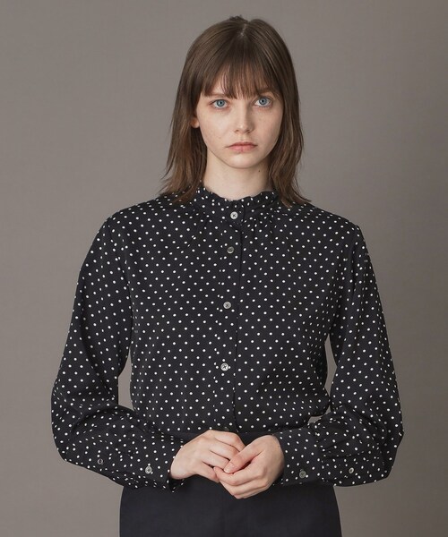 DRESSTERIOR(ドレステリア)の「ドットスタンドフリルネックブラウス(シャツ/ブラウス・レディース・ブラック系・34/36/38)」の6枚目の写真