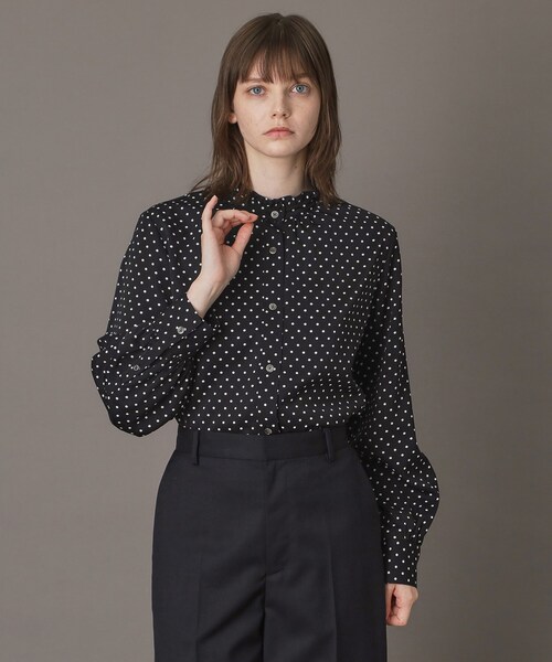 DRESSTERIOR(ドレステリア)の「ドットスタンドフリルネックブラウス(シャツ/ブラウス・レディース・ブラック系・34/36/38)」の5枚目の写真
