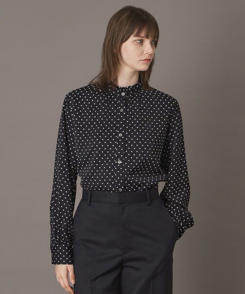 DRESSTERIOR(ドレステリア)の「ドットスタンドフリルネックブラウス(シャツ/ブラウス・レディース・ブラック系・34/36/38)」の4枚目の写真