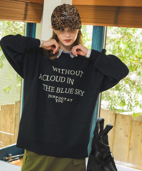 RETRO GIRL（レトロガール）の「アソートモチーフジャガードNT（ニット/セーター・レディース・ライトグレー/ブルー/オフホワイト/ブラウン・FREE）」の20枚目の写真