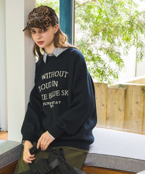 RETRO GIRL（レトロガール）の「アソートモチーフジャガードNT（ニット/セーター・レディース・ライトグレー/ブルー/オフホワイト/ブラウン・FREE）」の22枚目の写真