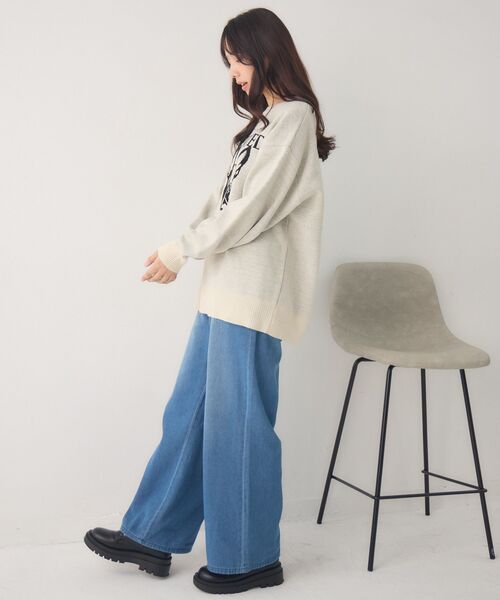 RETRO GIRL（レトロガール）の「アソートモチーフジャガードNT（ニット/セーター・レディース・ライトグレー/ブルー/オフホワイト/ブラウン・FREE）」の5枚目の写真