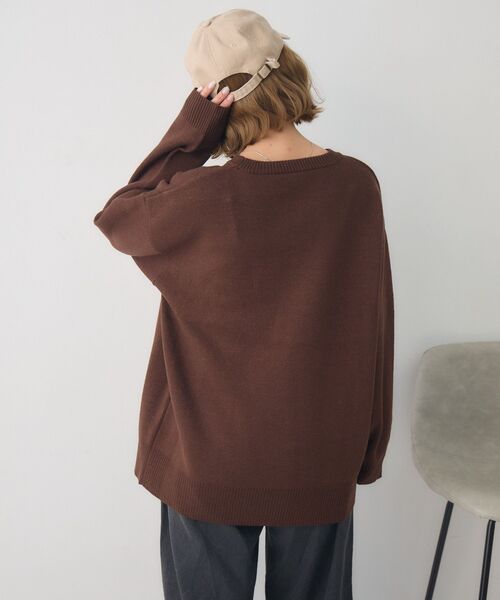 RETRO GIRL（レトロガール）の「アソートモチーフジャガードNT（ニット/セーター・レディース・ライトグレー/ブルー/オフホワイト/ブラウン・FREE）」の12枚目の写真