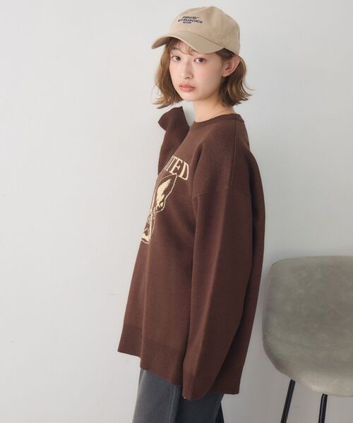 RETRO GIRL（レトロガール）の「アソートモチーフジャガードNT（ニット/セーター・レディース・ライトグレー/ブルー/オフホワイト/ブラウン・FREE）」の13枚目の写真