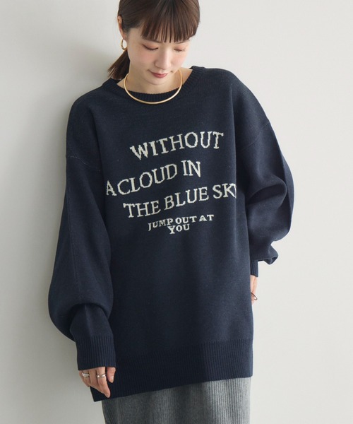 RETRO GIRL（レトロガール）の「アソートモチーフジャガードNT（ニット/セーター・レディース・ライトグレー/ブルー/オフホワイト/ブラウン・FREE）」の4枚目の写真