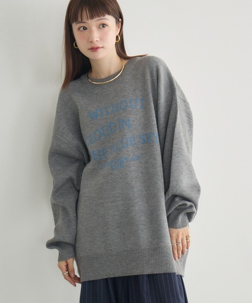 RETRO GIRL（レトロガール）の「アソートモチーフジャガードNT（ニット/セーター・レディース・ライトグレー/ブルー/オフホワイト/ブラウン・FREE）」の2枚目の写真