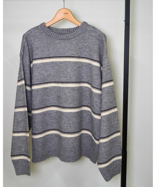 gossara(ゴサラ)の「アルパカタッチボーダーPO(ニット/セーター・レディース・グレー/ブラウン/アイボリー・FREE)」の19枚目の写真